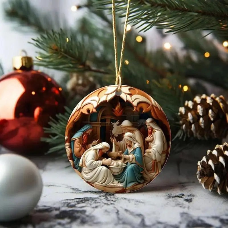 Enfeite Árvore de Natal Presépio 12 unidades - Casa Farfelle