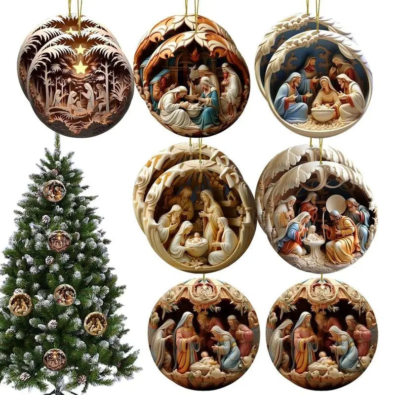 Enfeite Árvore de Natal Presépio 12 unidades - Casa Farfelle