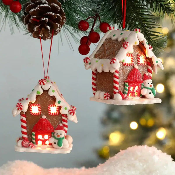 Enfeite de Árvore de Natal Pingente Casinhas - Casa Farfelle
