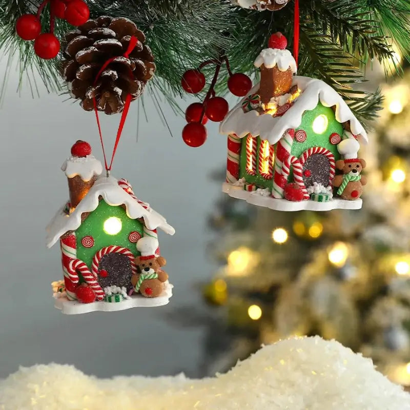 Enfeite de Árvore de Natal Pingente Casinhas - Casa Farfelle