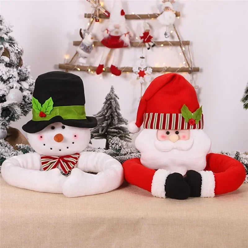 Enfeite de Natal Pelúcia Noel e Boneco de Neve para árvore Lenogue - Casa Farfelle
