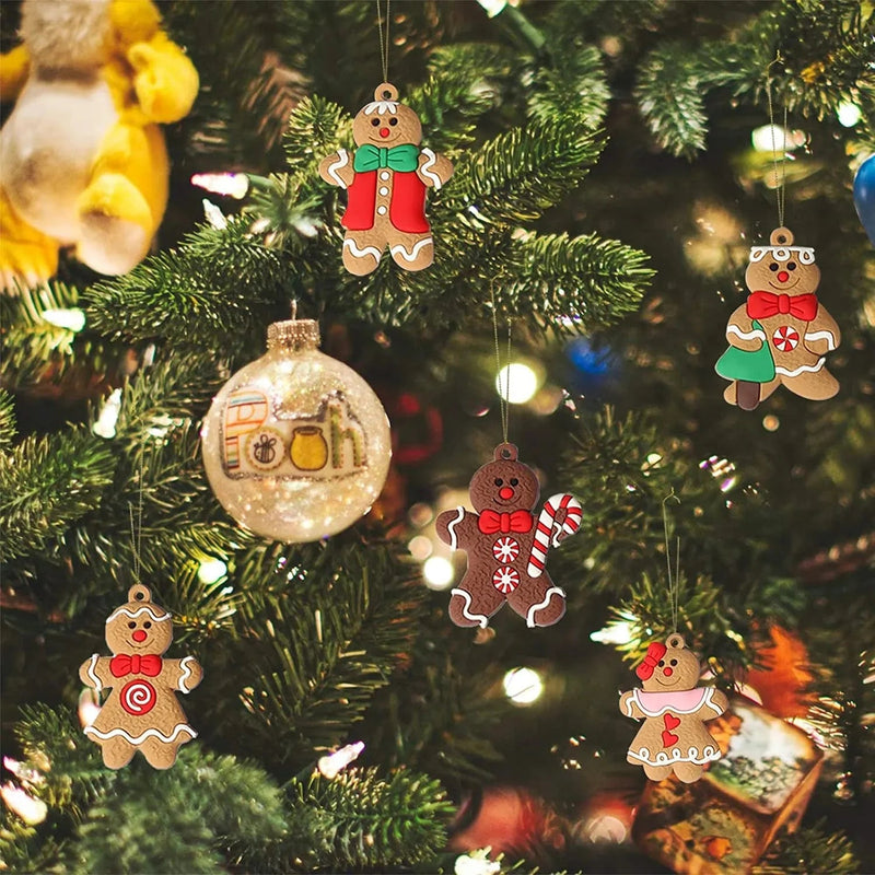 Enfeite Pendente para Árvore de Natal Gingerbread - Kit com 12 Unidades - Casa Farfelle