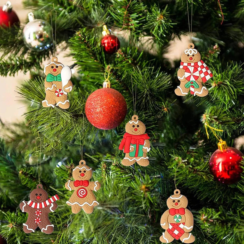 Enfeite Pendente para Árvore de Natal Gingerbread - Kit com 12 Unidades - Casa Farfelle