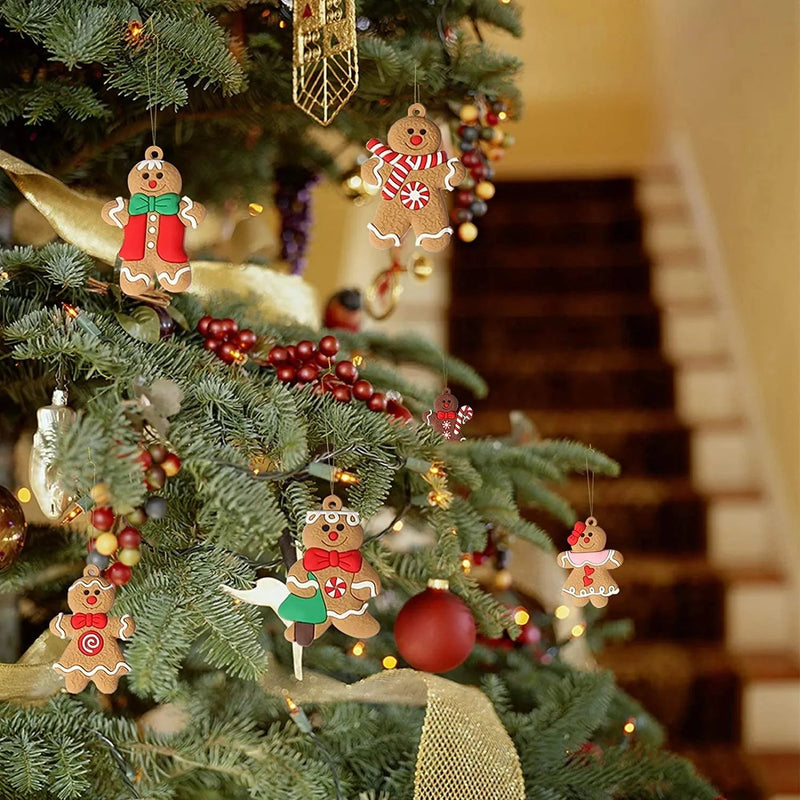 Enfeite Pendente para Árvore de Natal Gingerbread - Kit com 12 Unidades - Casa Farfelle