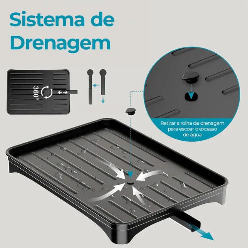 Escorredor de Louças com Suporte para Talhares - Casa Farfelle