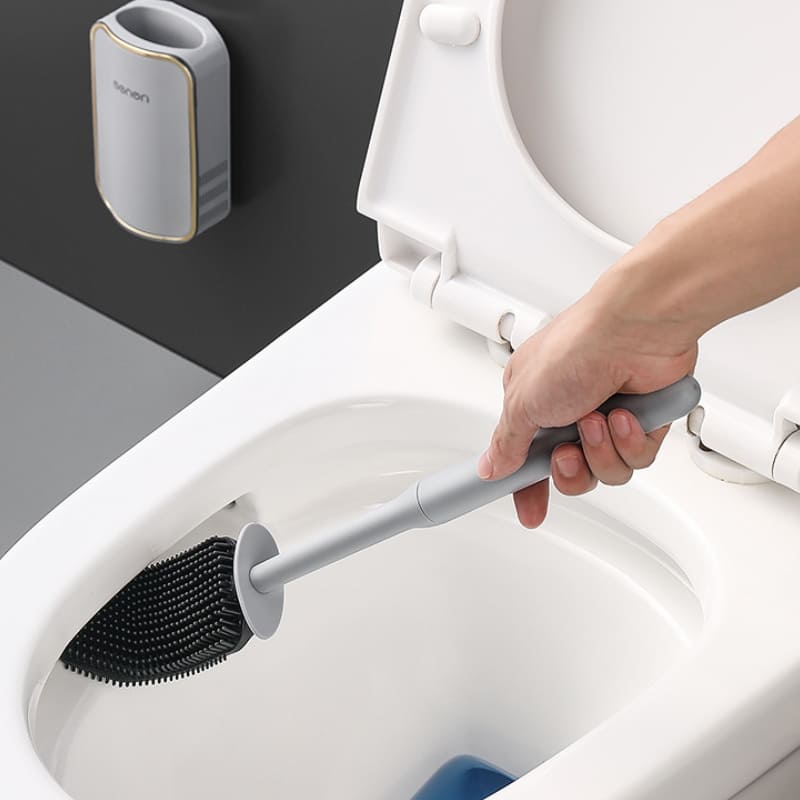 Escova Sanitária para Banheiro Silicone com Suporte Polihousi - Casa Farfelle