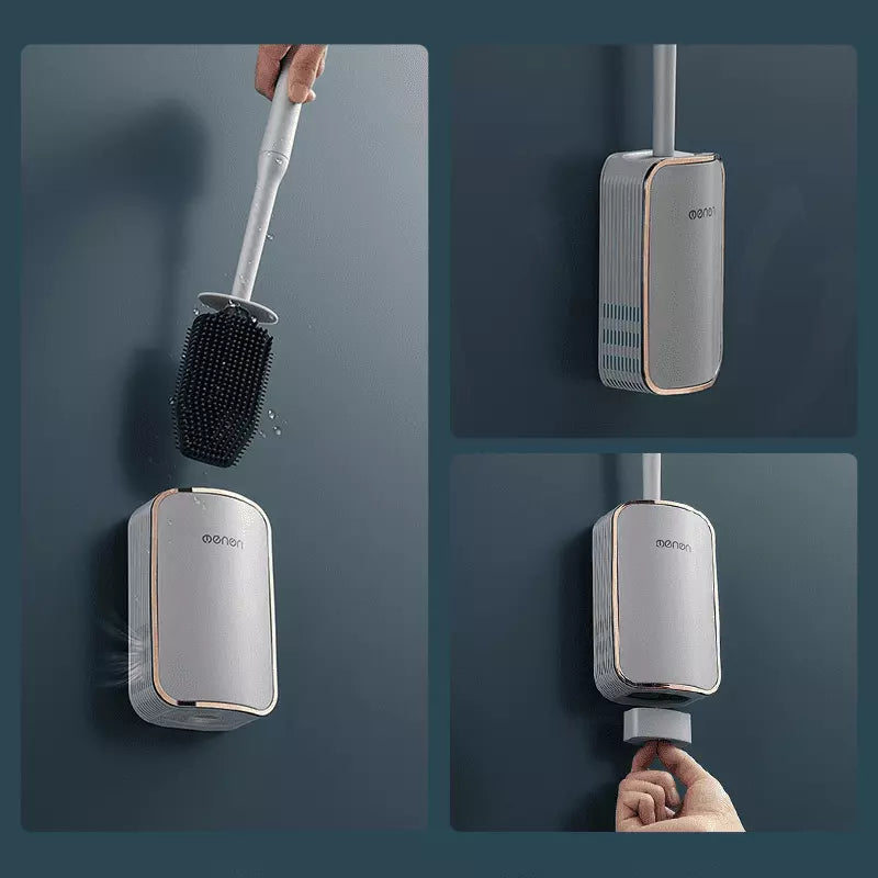 Escova Sanitária para Banheiro Silicone com Suporte Polihousi - Casa Farfelle