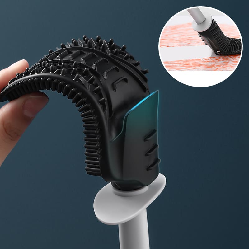 Escova Sanitária para Banheiro Silicone com Suporte Polihousi - Casa Farfelle