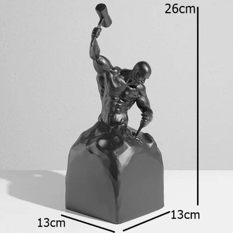 Decoração de Sala Resina Estátua Homem Esculpindo Polihousi - Casa Farfelle