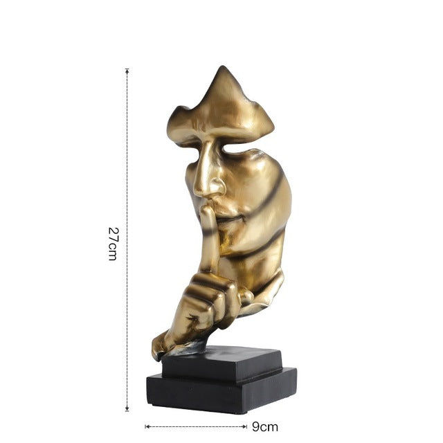 Estátua em Resina “O Silêncio é Ouro!” - Casa Farfelle