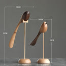 Escultura de Pássaros em Madeira Estilo Nórdico - Casa Farfelle