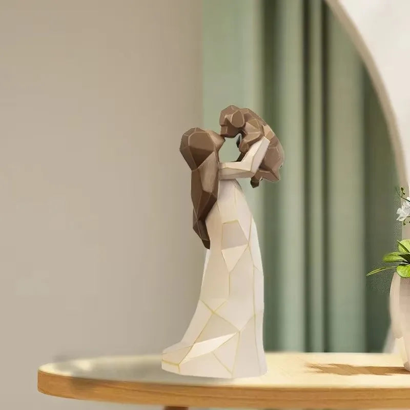Escultura de Resina Menina com Cachorro - Decoração Esculpida à Mão - Casa Farfelle