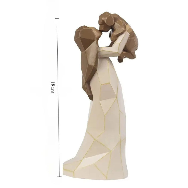 Escultura de Resina Menina com Cachorro - Decoração Esculpida à Mão - Casa Farfelle