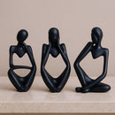 Escultura Decorativa O Pensador Estatueta 3 Peças - Casa Farfelle