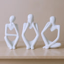Escultura Decorativa O Pensador Estatueta 3 Peças - Casa Farfelle