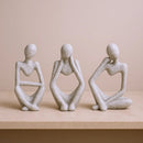 Escultura Decorativa O Pensador Estatueta 3 Peças - Casa Farfelle