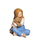 Escultura Menina e Golden Retriever - Casa Farfelle