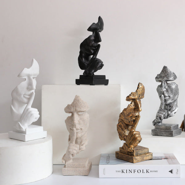 Estátua em Resina “O Silêncio é Ouro!” - Casa Farfelle