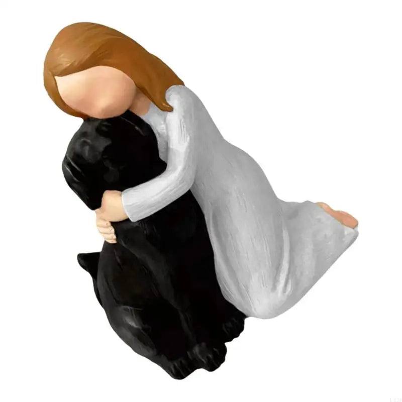 Estátua Decorativa de Menina com Cachorro em Resina - Casa Farfelle