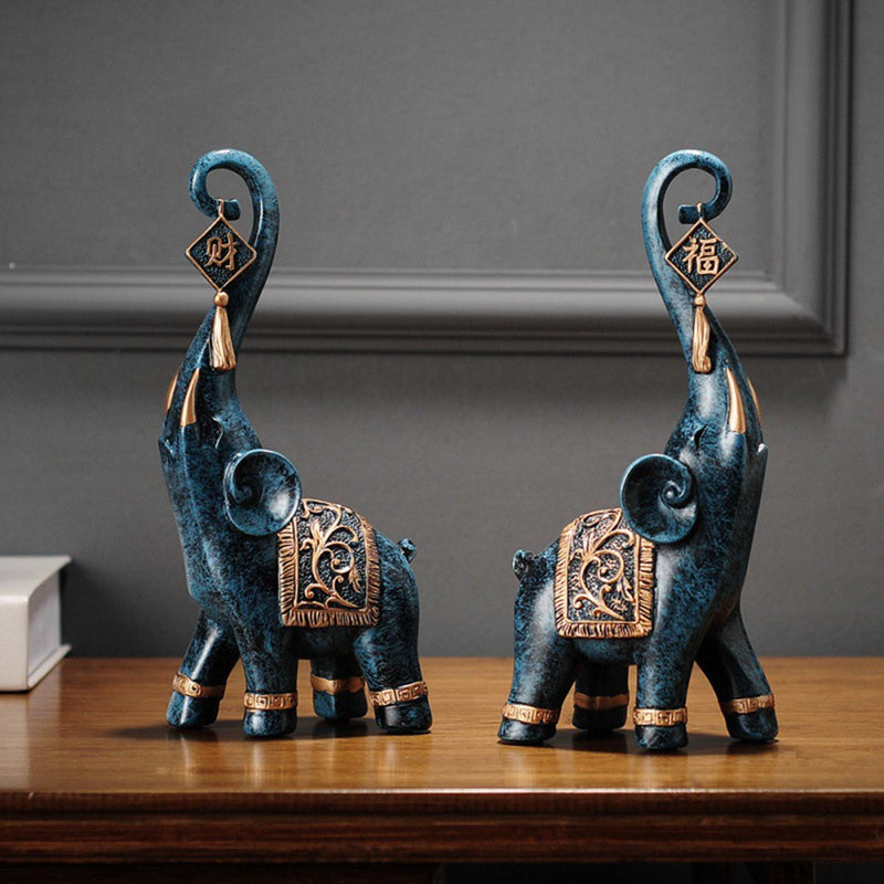 Estatuetas Elefantes Prosperidade 2 Peças - Casa Farfelle