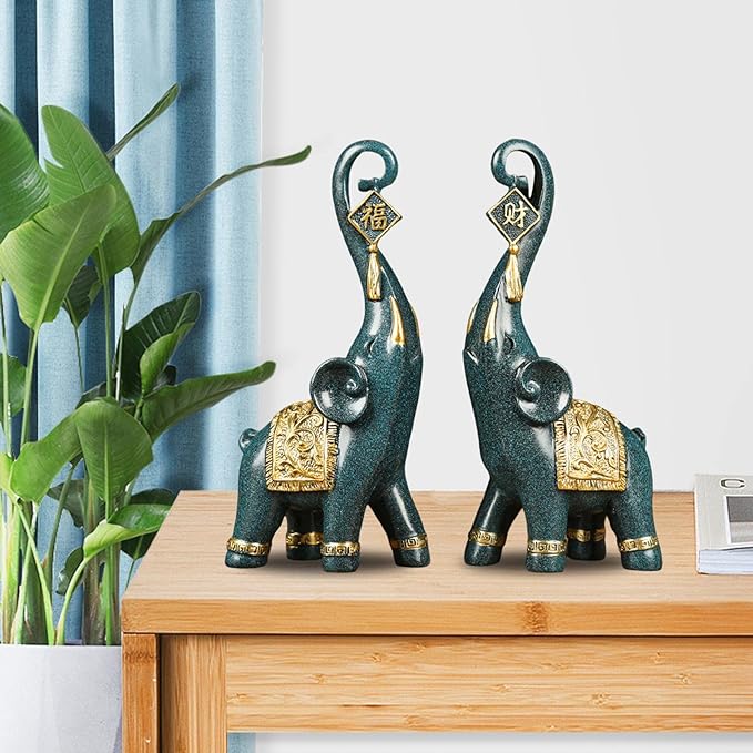 Estatuetas Elefantes Prosperidade 2 Peças - Casa Farfelle