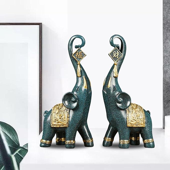 Estatuetas Elefantes Prosperidade 2 Peças - Casa Farfelle