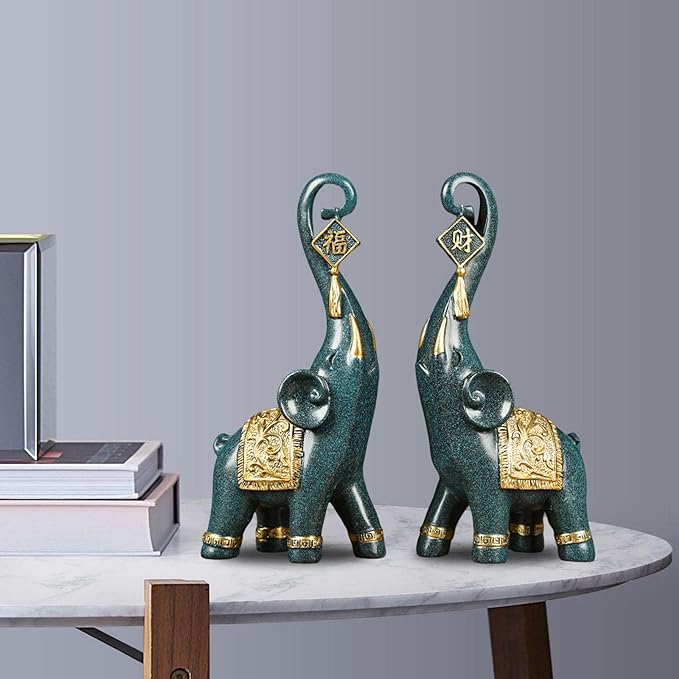 Estatuetas Elefantes Prosperidade 2 Peças - Casa Farfelle