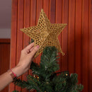Estrela Decorativa Dourada - Enfeite de Natal Brilhante - Casa Farfelle