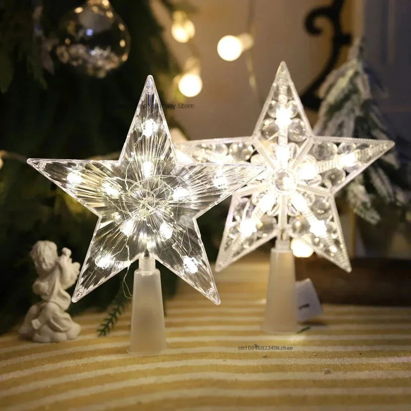 Estrela Led Acrílica para Topo de árvore de Natal Iluminada Lenogue - Casa Farfelle