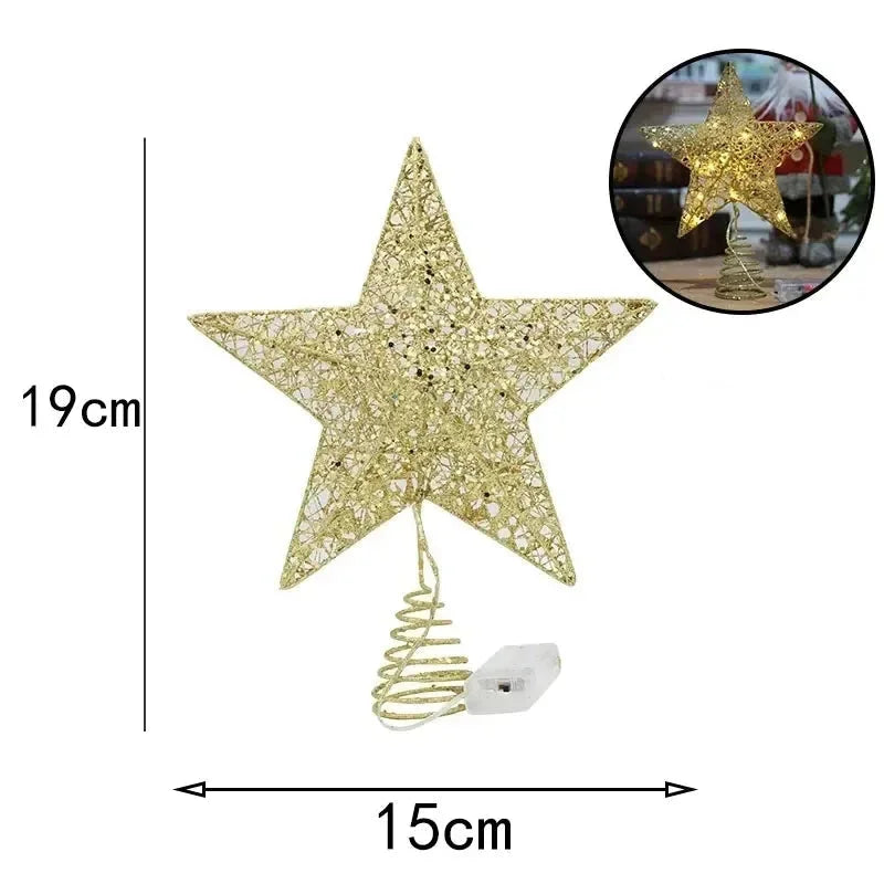 Estrela Led Ferro para Topo de árvore de Natal Fio de Cobre Lenogue - Casa Farfelle