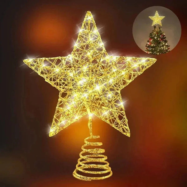 Estrela Led Ferro para Topo de árvore de Natal Fio de Cobre Lenogue - Casa Farfelle