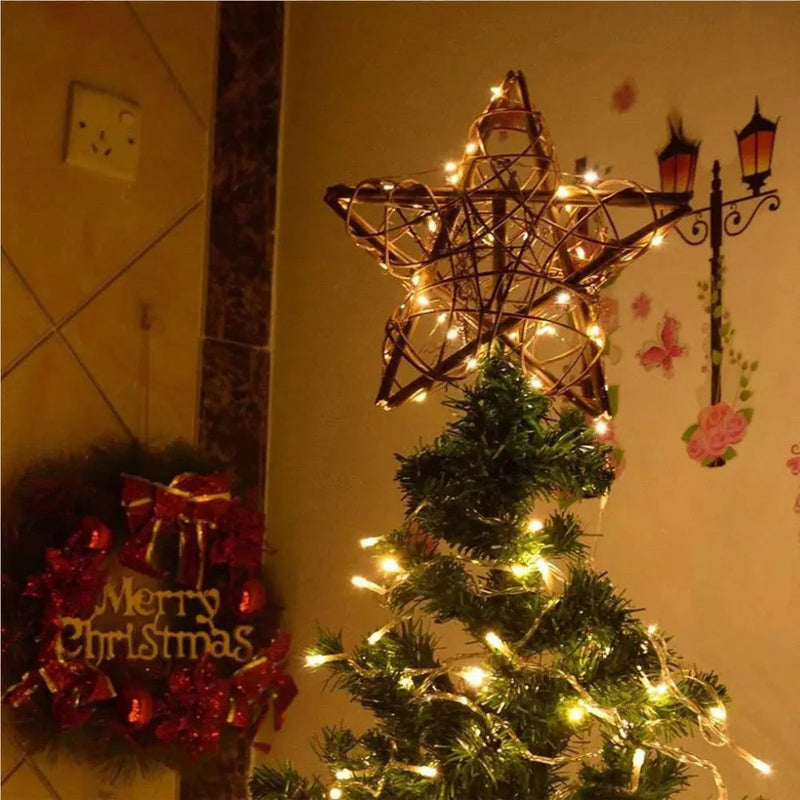 Estrela Led Rústica para Topo de árvore de Natal Decorativa Lenogue - Casa Farfelle
