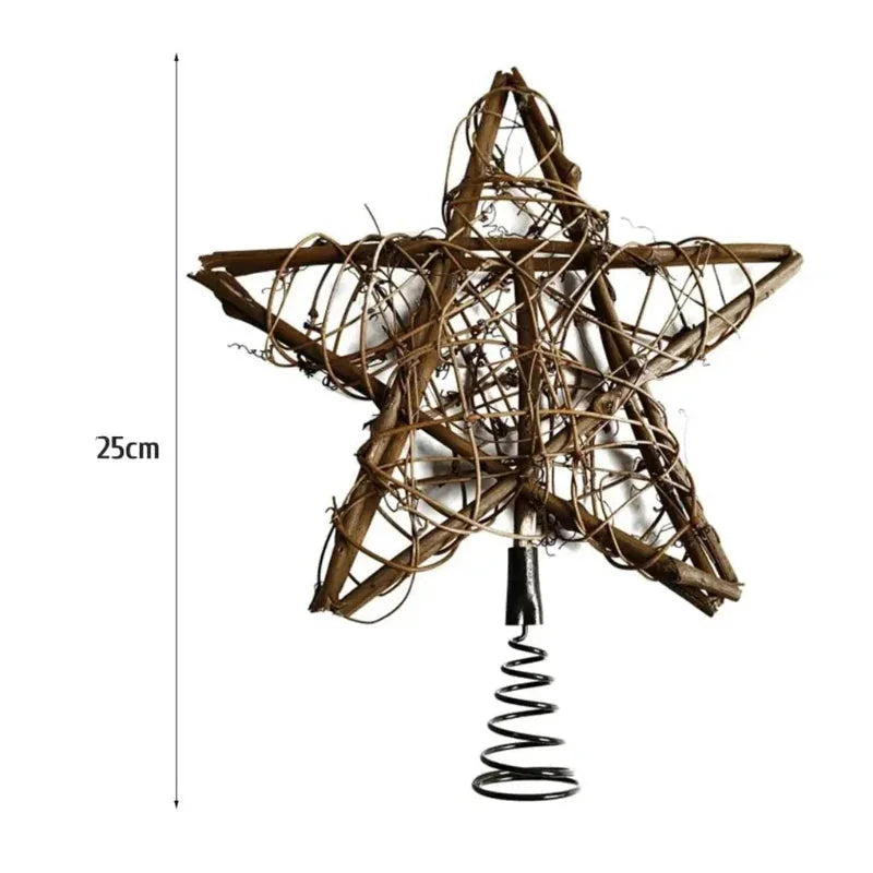 Estrela Led Rústica para Topo de árvore de Natal Decorativa Lenogue - Casa Farfelle