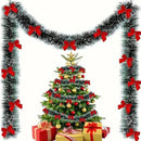 Festão Natalino Fake Nevado com Laços - Casa Farfelle