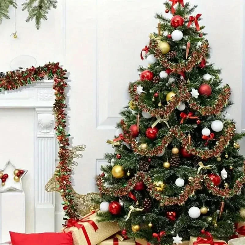 Festão Natalino Fake Verde com Vermelho - Casa Farfelle