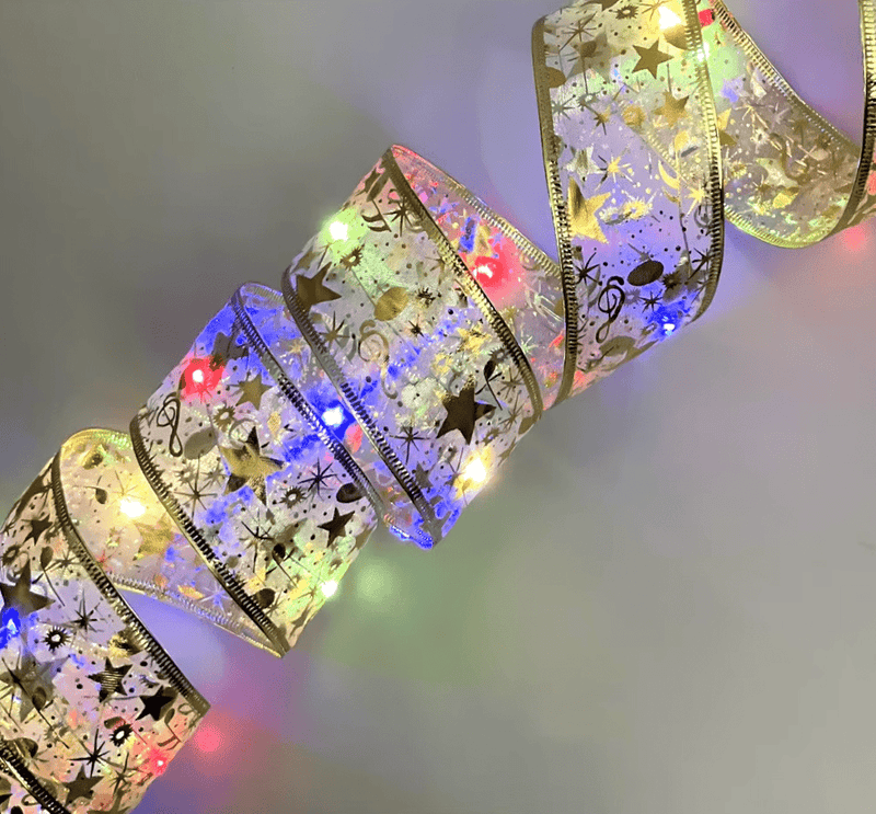 Fita de Natal Aramada com LED Dourada - Casa Farfelle