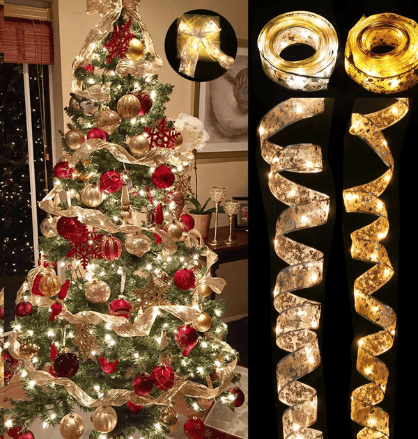 Fita de Natal Aramada com LED Dourada - Casa Farfelle