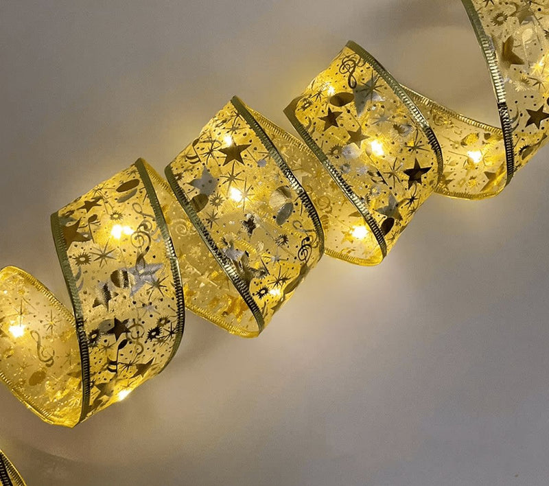Fita de Natal Aramada com LED Dourada
