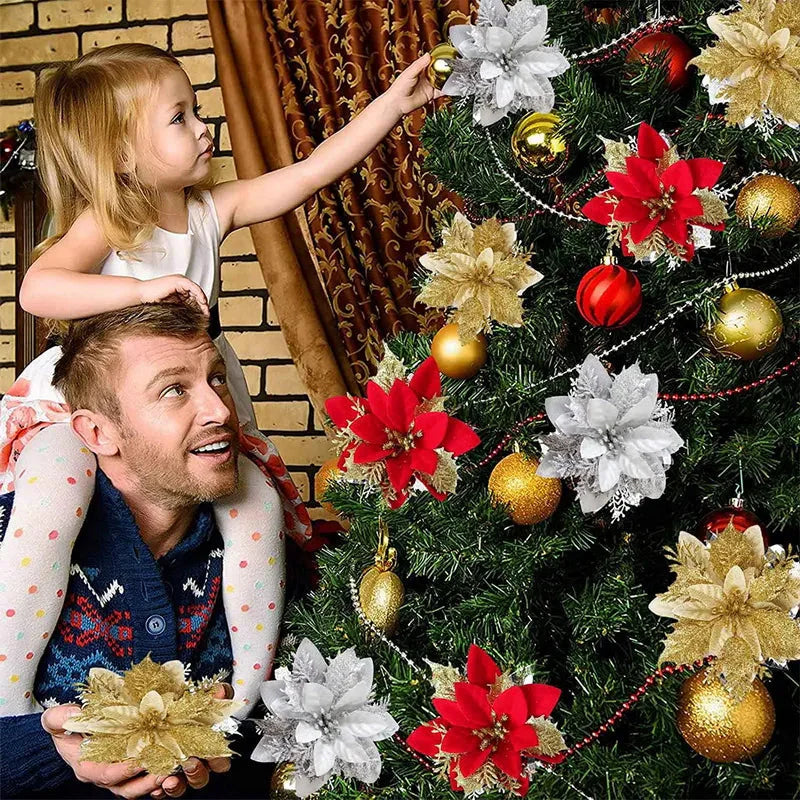 Flores de Natal Arranjos Natalinos - Kit com 5 - Casa Farfelle