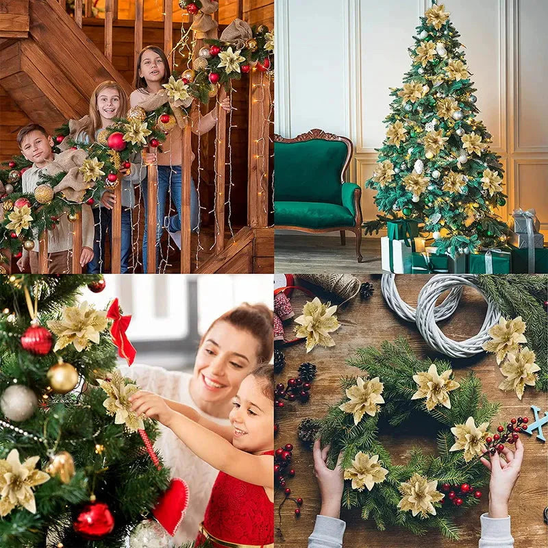 Flores de Natal Arranjos Natalinos - Kit com 5 - Casa Farfelle