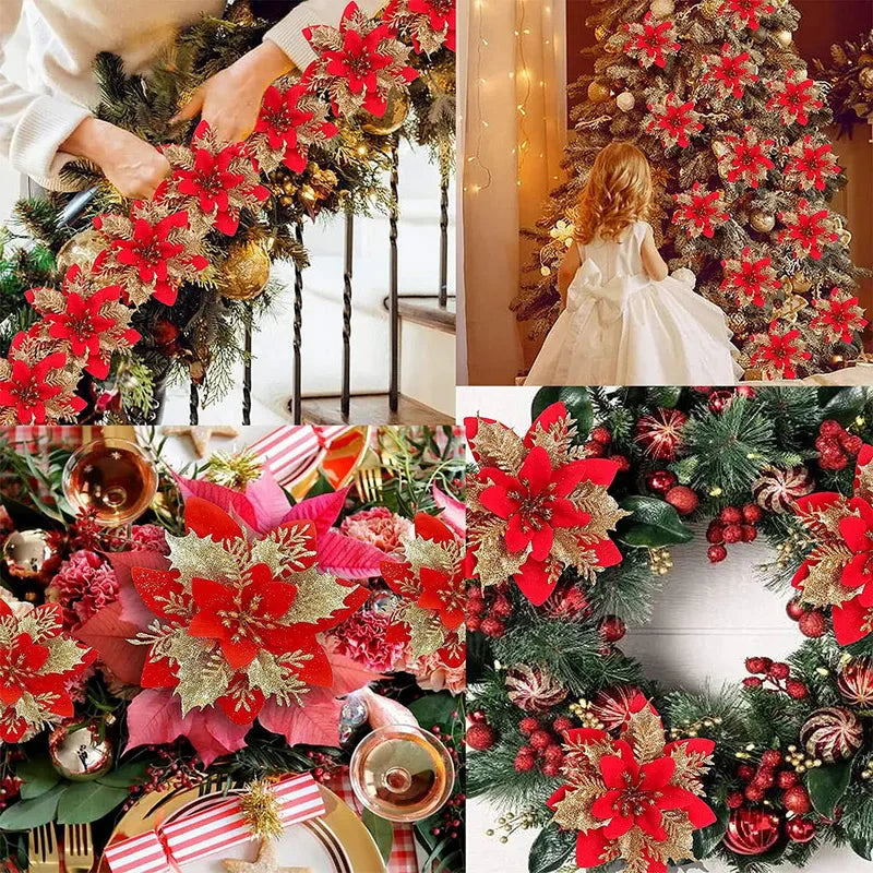 Flores de Natal Arranjos Natalinos - Kit com 5 - Casa Farfelle