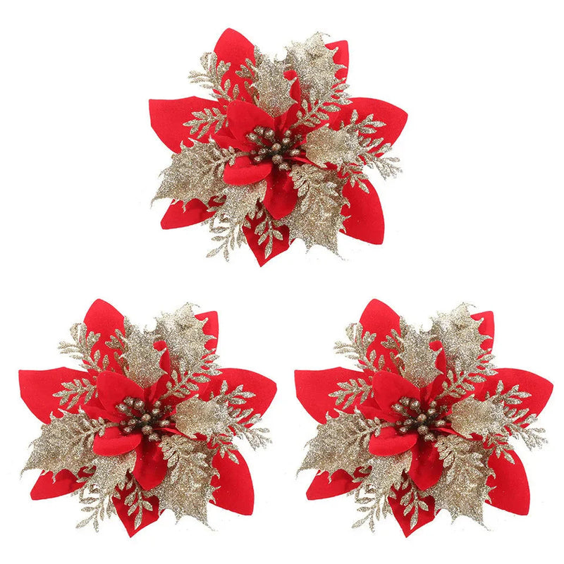 Flores de Natal Arranjos Natalinos - Kit com 5 - Casa Farfelle