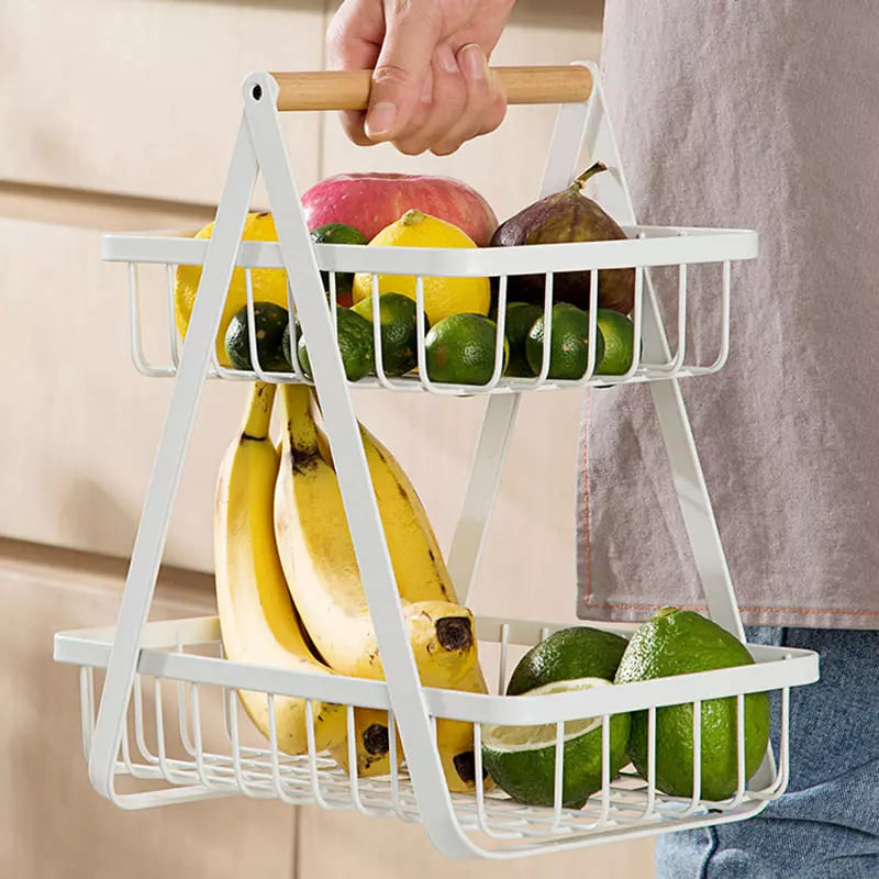 Cesta de Fruta 2 Andares Fruteira de Mesa Polihousi - Casa Farfelle