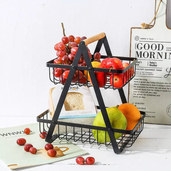 Cesta de Fruta 2 Andares Fruteira de Mesa Polihousi - Casa Farfelle
