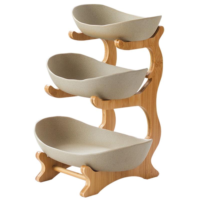 Fruteira de Mesa em Madeira - De 1 a 3 Camadas - Casa Farfelle