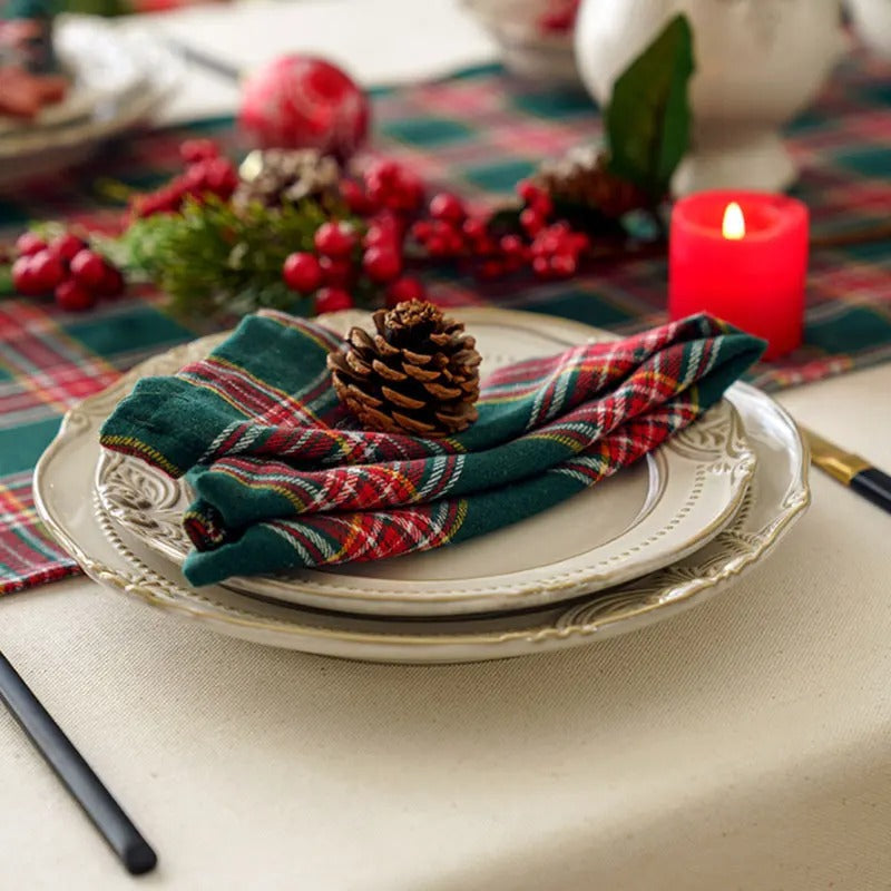 Guardanapos de Pano para Natal em Poliéster Reutilizáveis e Duráveis