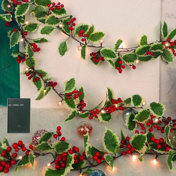 Guirlanda de Natal com  Pisca Pisca LED - Casa Farfelle