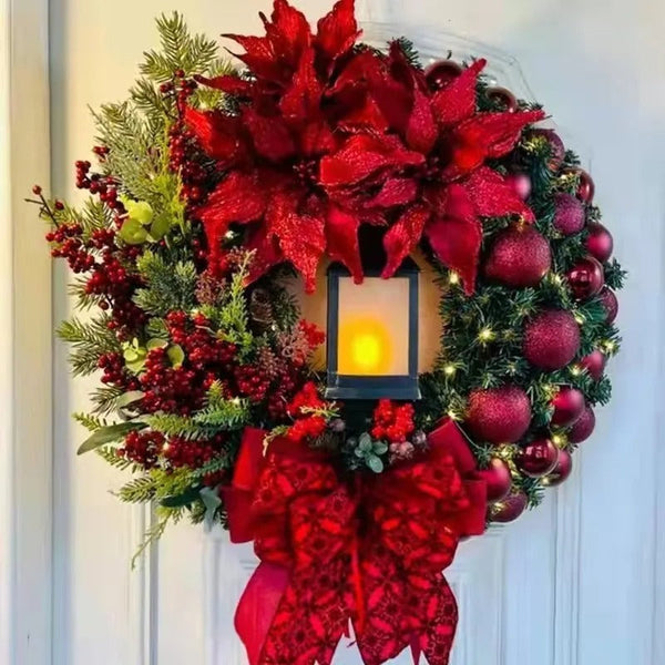 Guirlanda de Natal Vermelha Para Porta - Casa Farfelle