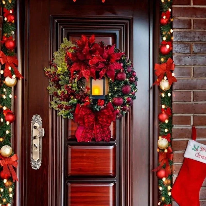 Guirlanda de Natal Vermelha Para Porta - Casa Farfelle
