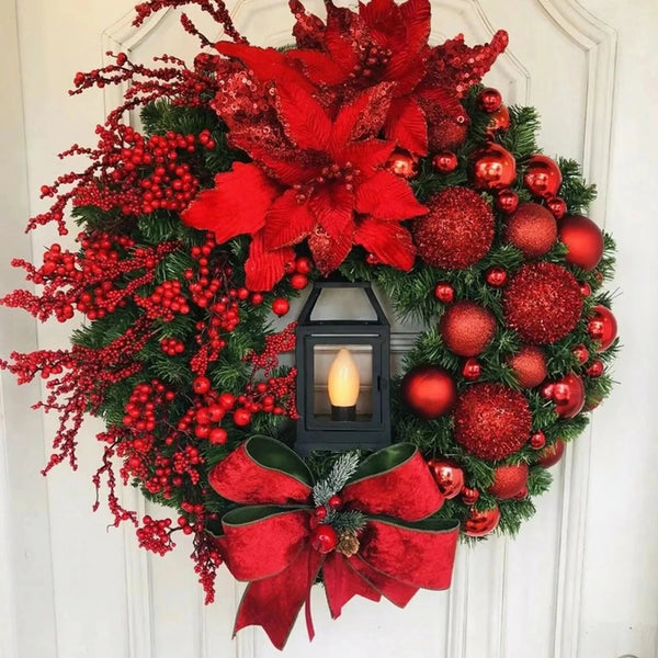 Guirlanda de Natal Vermelha para Porta - Casa Farfelle